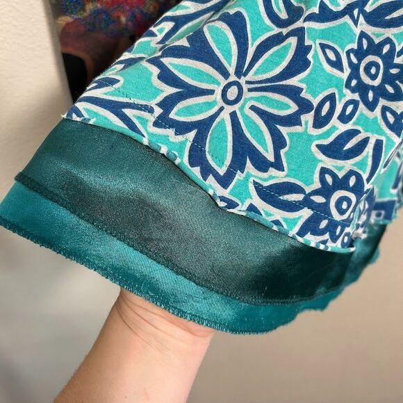 VTG Y2K Desigual A Line Circle Skirt XL Embroidered Patchwork Floral Whimsical - Picture 6 of 10